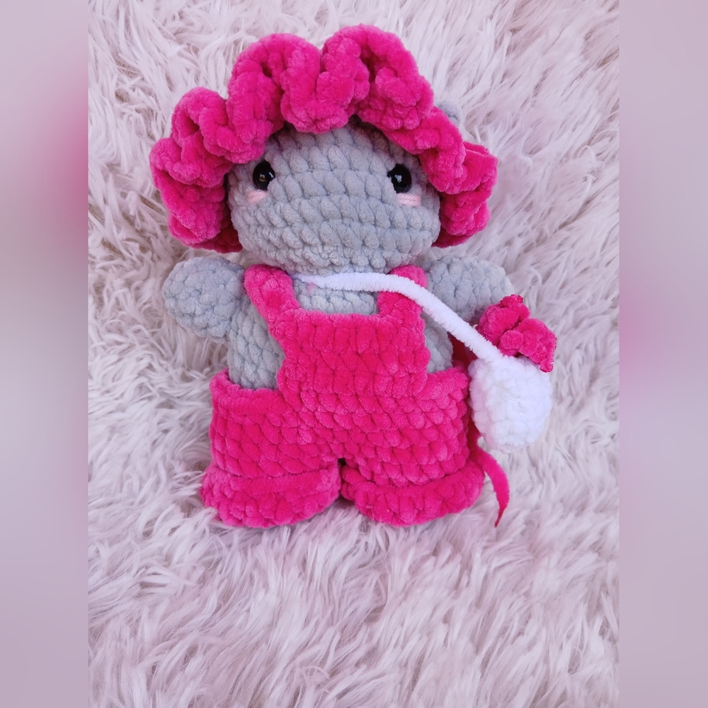 Cat in Hat and Overalls Crochet Plushie